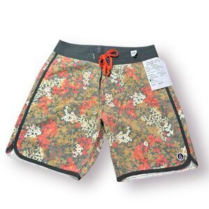 Volcom Floral Autumn Board Shorts Size 32" Swim‎ Trunks Retro Beach Shorts Y2K